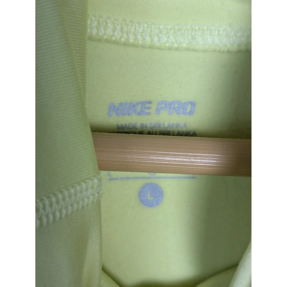 Nike Pro Dri-FIT Cowl Neck Long Sleeve Training Top Neon Lime Yellow 485381-333